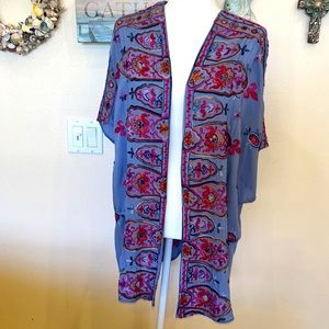 Embroidered Kimono Cover Up